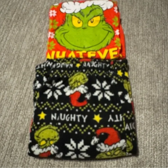 The Grinch “Merry Whatever” Sleep Tee Shirt and Pajama Pant Set Mens Medium - Picture 2 of 6